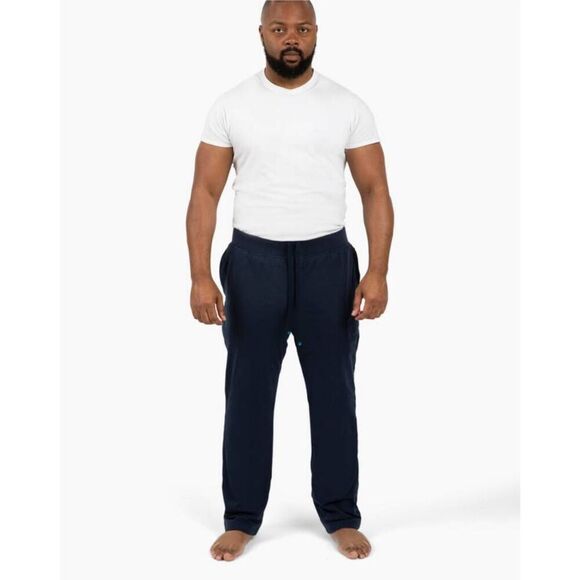 Dude Robe Pants - Dude Robe Pants Women's L/XL Black Elastic Waist Wide Leg 100% Cotton Trouser